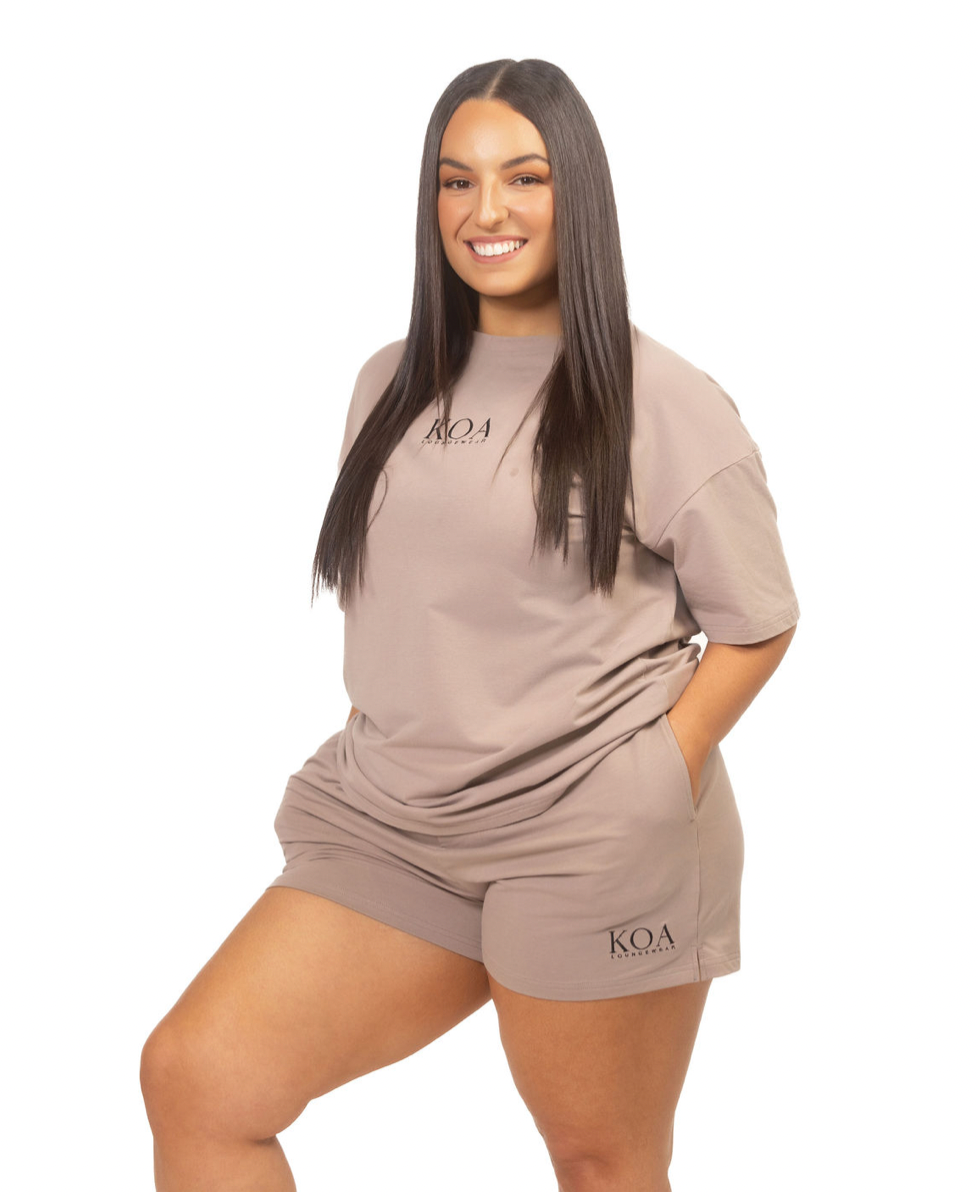 Brown shorts and tee set