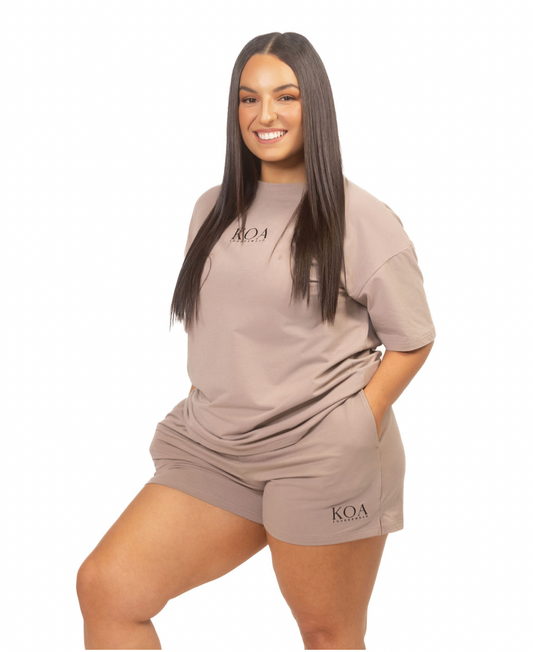 Brown shorts and tee set