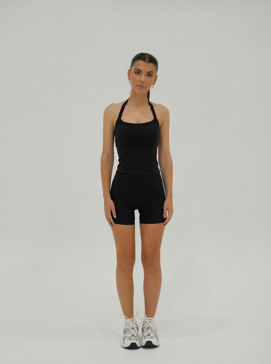 Black halterneck top